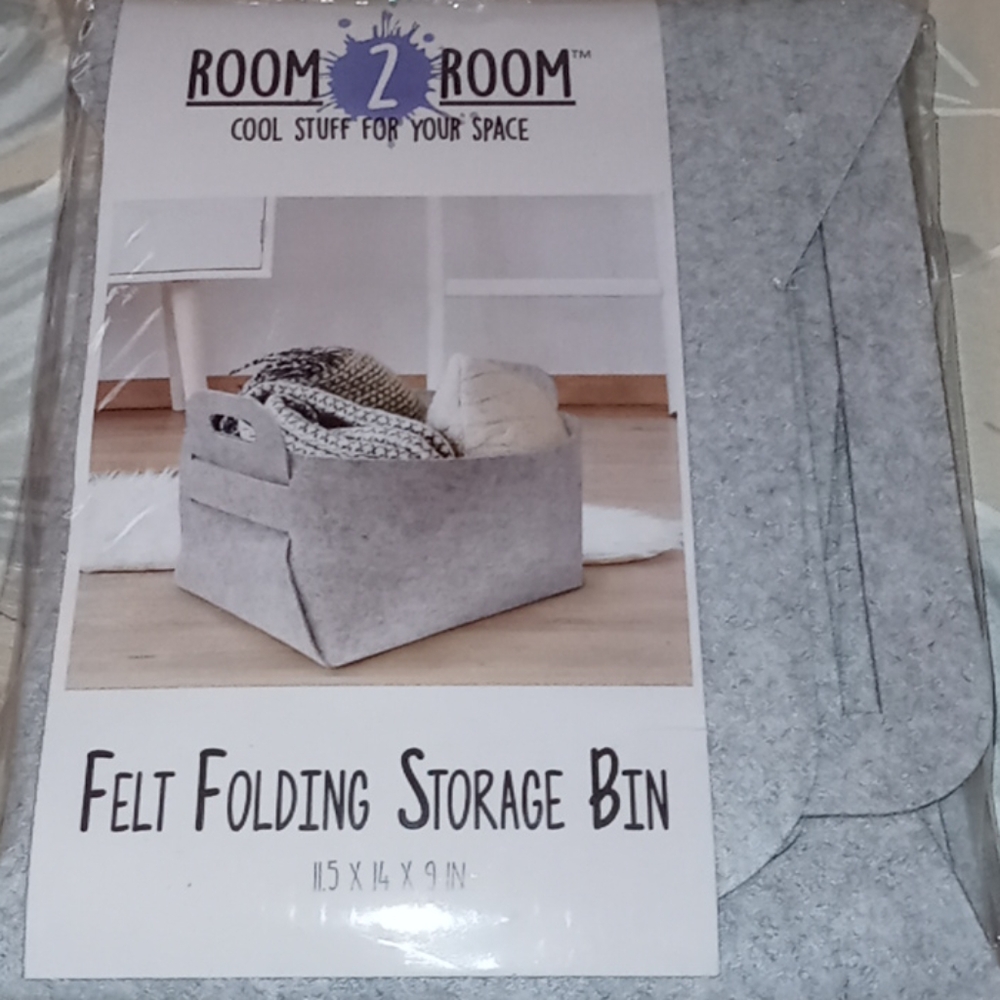 LOT OF 2 Felt folding storage bin